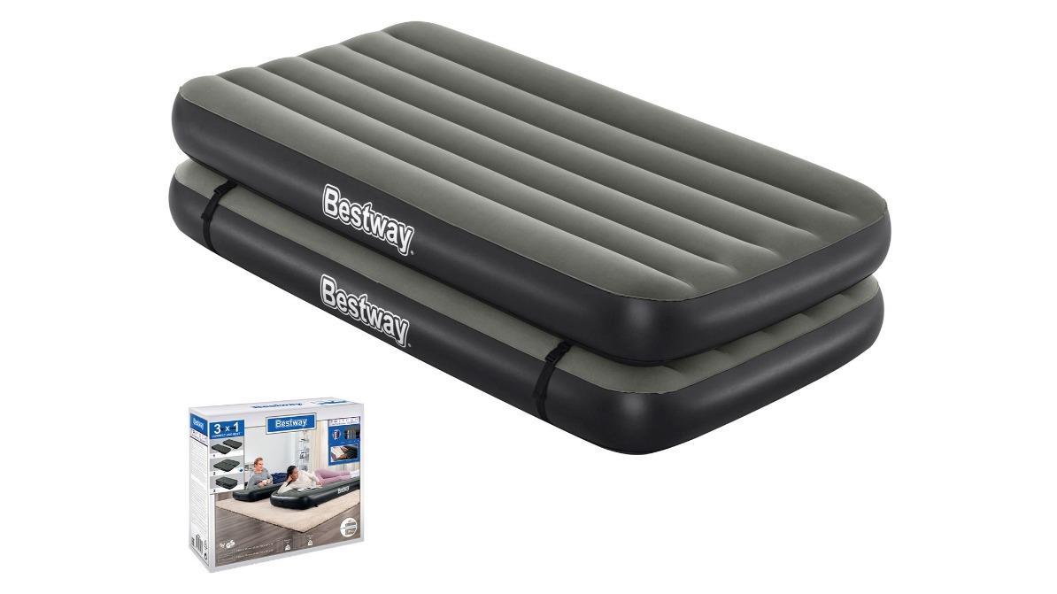 Bestway 3-in-1 King Size Twin Inflatable Mattress - 188 x 198 x 25cm