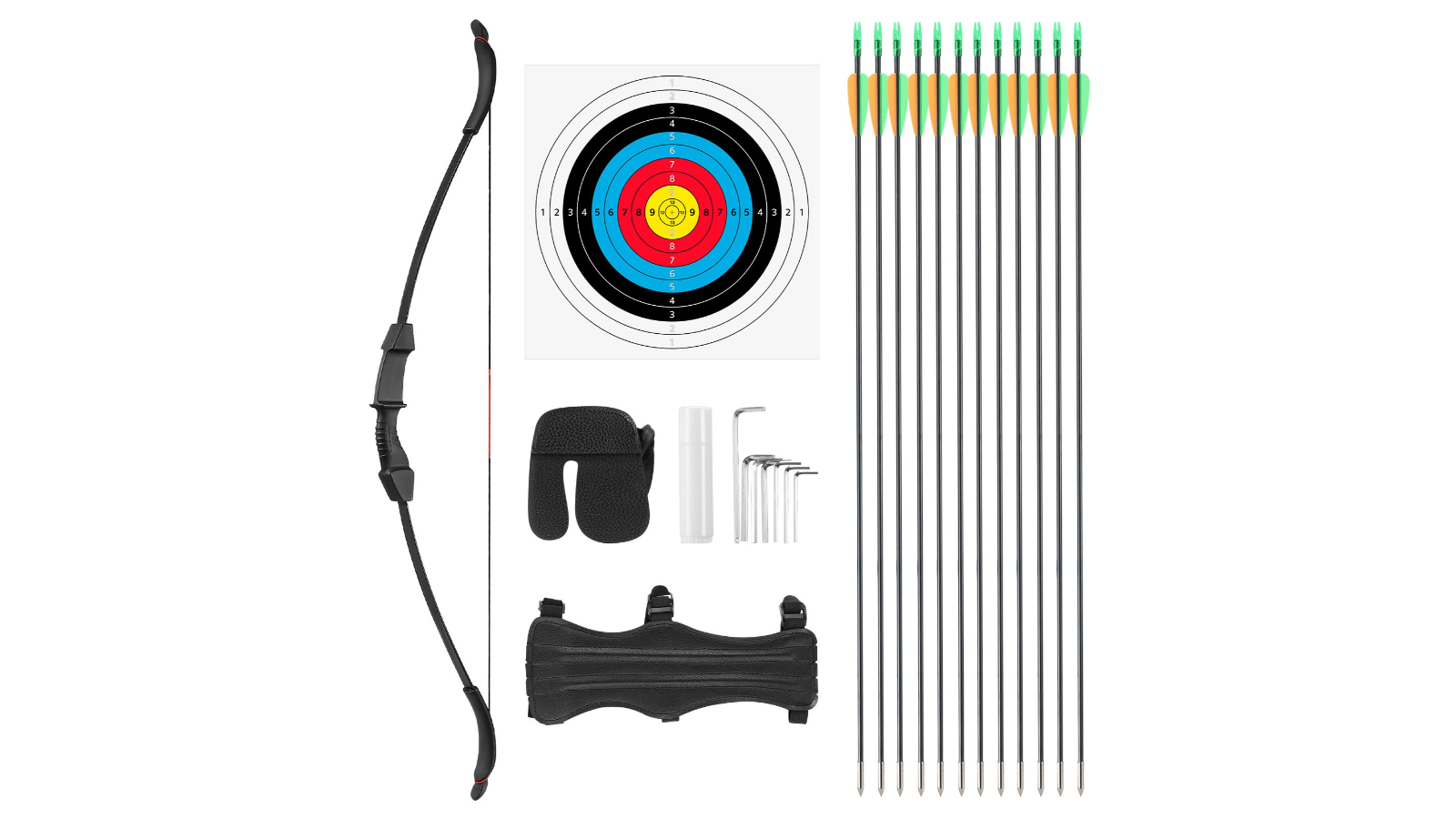 Black Recurve Bow Arrow Set - 9kg
