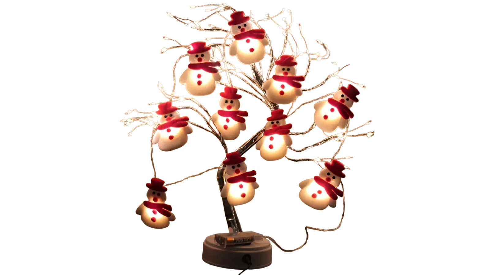 TM Set of 10 Charming Snowman String LED Light - 5.4ft
