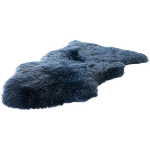 Naturally Sheepskins Single Long Wool Rug - Navy