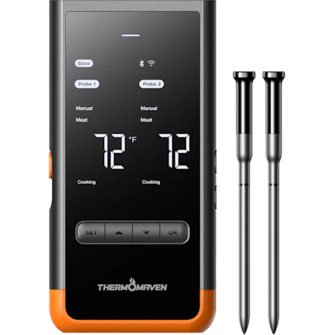 ThermoMaven G2 Wireless Dual Probe Meat Thermometer - Black/Orange
