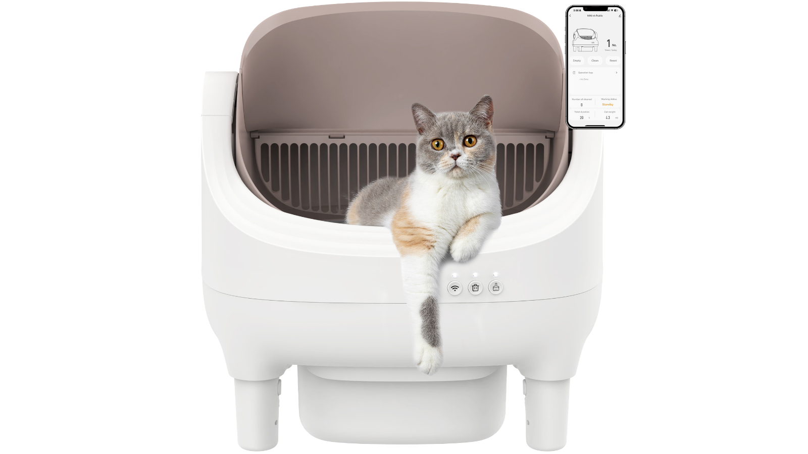 Advwin Automatic Self Cleaning Cat Litter Box with Mat and APP Control