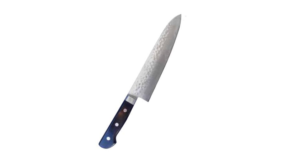 Toshu Giken Plywood Handle Hammered Gyuto Chef Knife - 18cm 