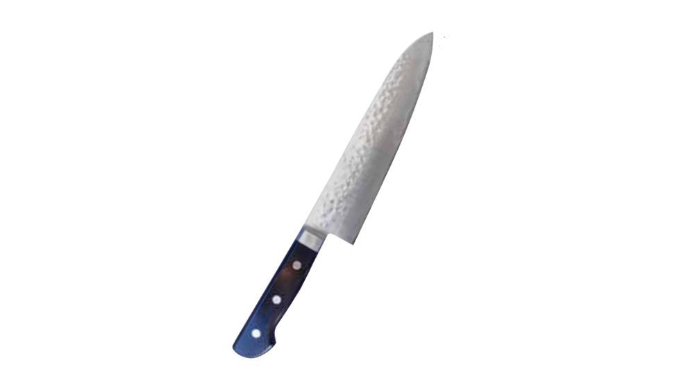 Toshu Giken Plywood Handle Hammered Gyuto Chef Knife - 21cm
