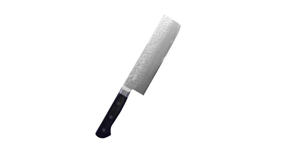 Toshu Giken Plywood Handle Hammered Nakiri Vegetable Knife - 17cm 