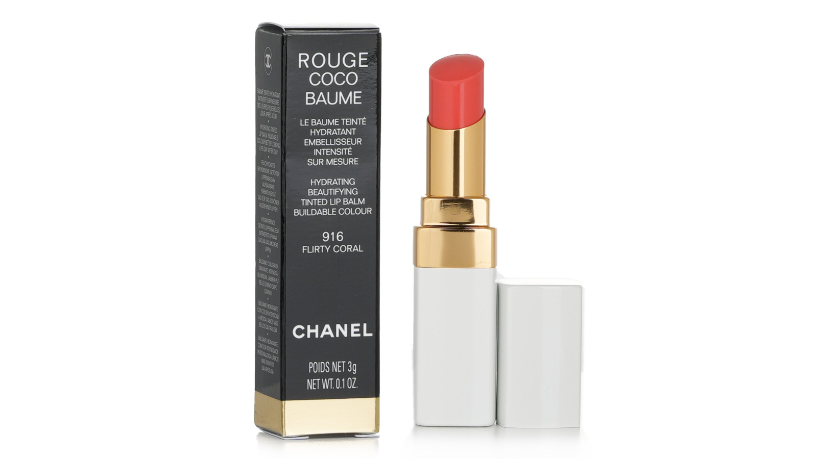 Chanel Flirty Coral Rouge Coco Baume Beautifying Tinted Lip Balm - 3g/0.1oz