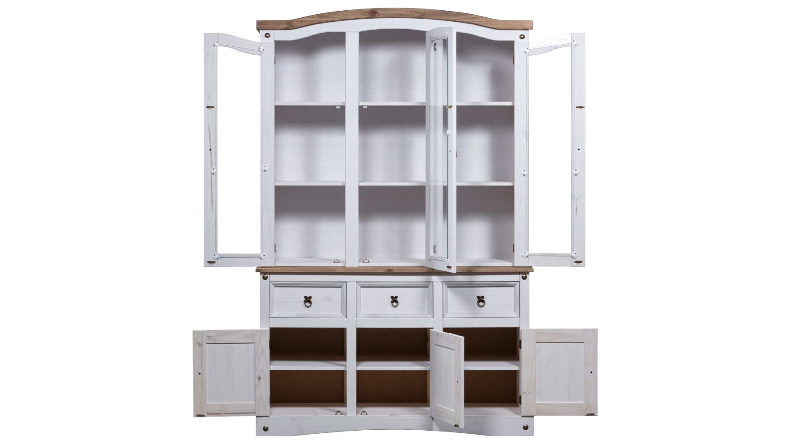 vidaXL Buffet and Hutch Mexican Pine Corona Range White Harvey Norman