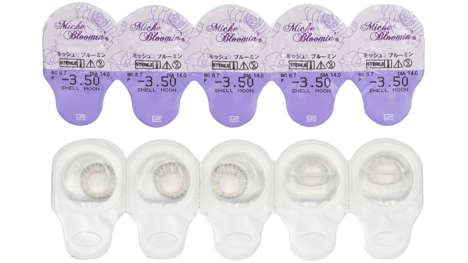 Shellmoon Miche Bloomin' Quarter Veil 1 Day Color Contact Lenses 106 Shell Moon ...