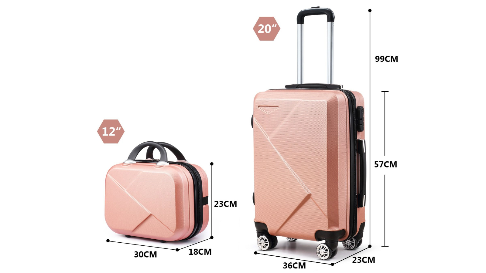 Piece Carry-on Lightweight Hard Shell Travel Suitcase Luggage