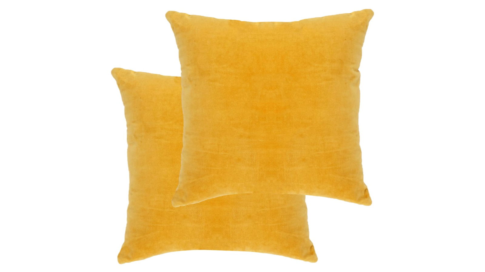 vidaXL 2 Piece 45 x 45cm Velvet Cotton Cushion - Yellow