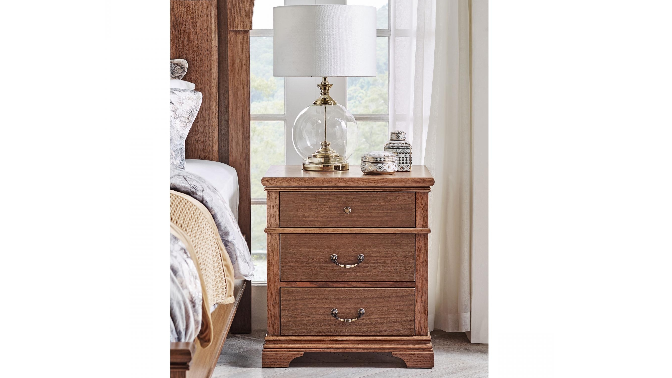 Forum 3-Drawer Bedside Table