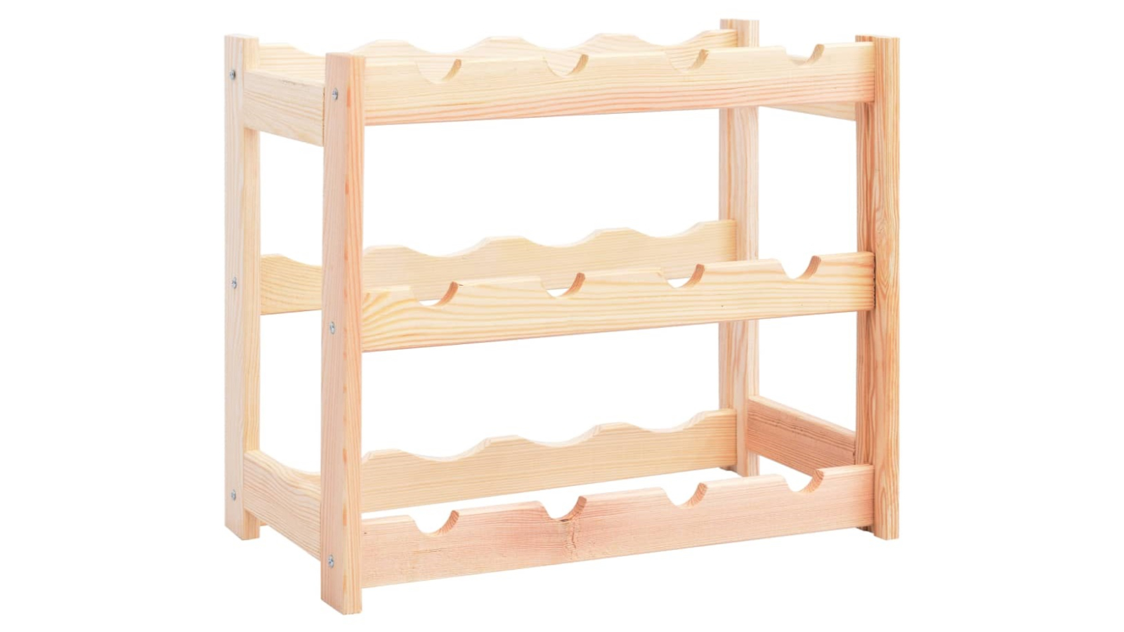 vidaXL Solid Pinewood Wine Rack for 12 Bottle