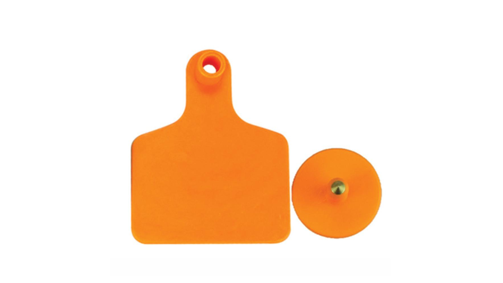 Rooster Farms 100 Piece Orange Cattle Ear Tags Set - 5 x 4cm