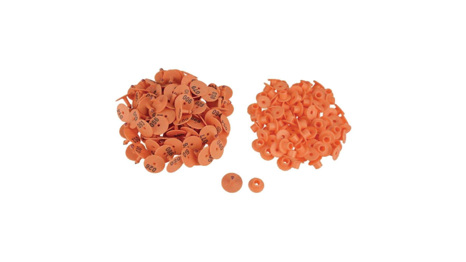 Rooster Farms 1-100 Round Cattle Number Ear Tag Set - Orange