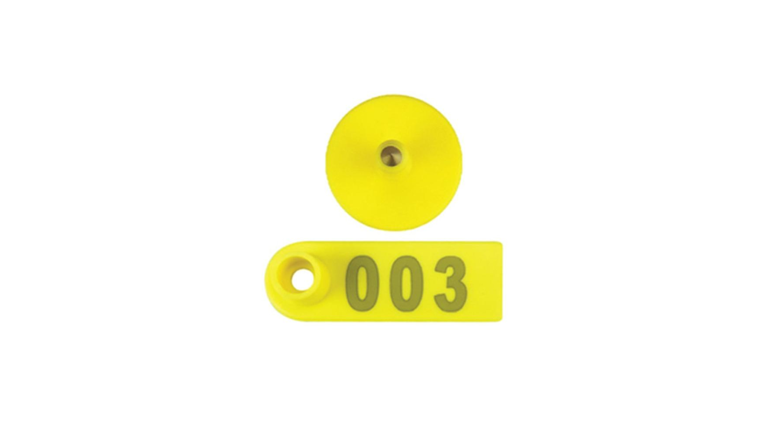 Rooster Farms 1-100 Yellow Cattle Number Ear Tag Set - 5 x 2cm