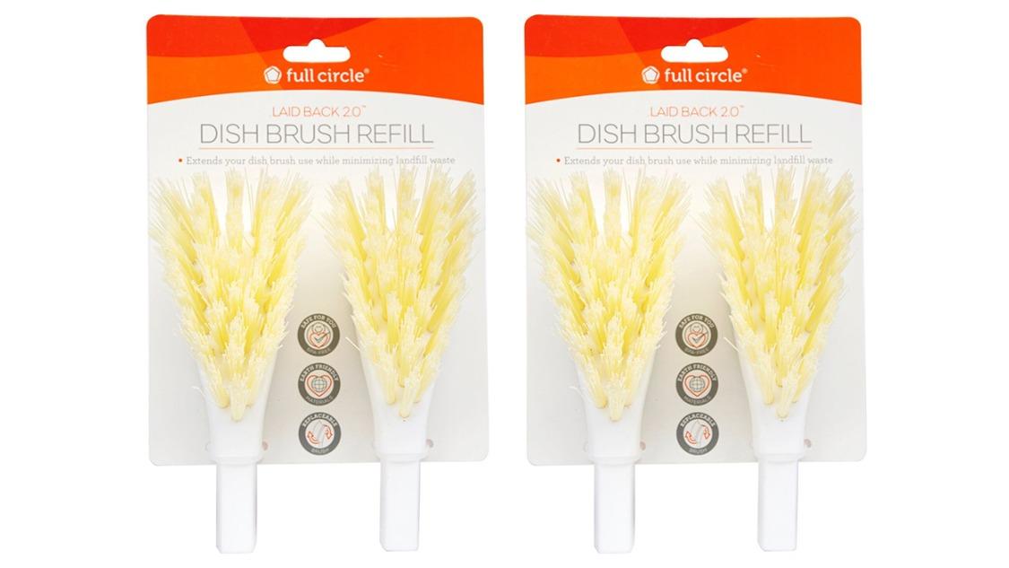 Full Circle 2 Piece Dish Brush Refill - White 