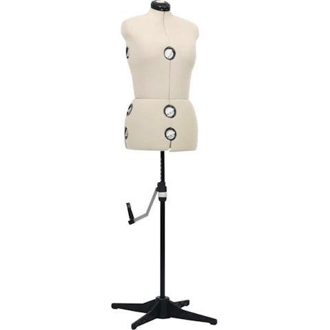 vidaXL Adjustable Medium Female Dress Form - Cream