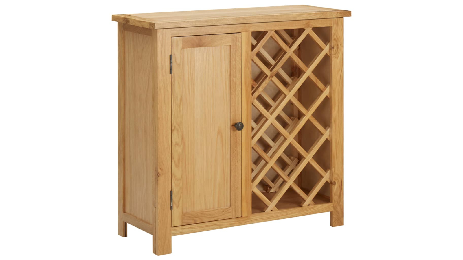 vidaXL Solid Oak Wood 80 x 32 x 80cm Wine Cabinet for 11 Bottle