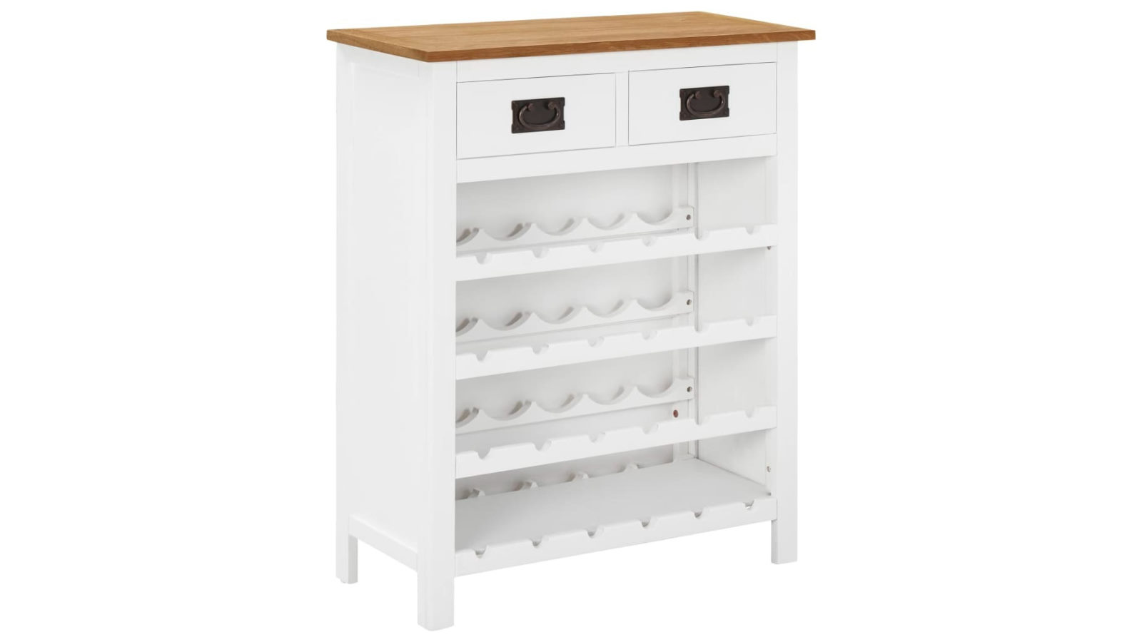 vidaXL 72 x 32 x 90cm Solid Oak Wood Wine Cabinet