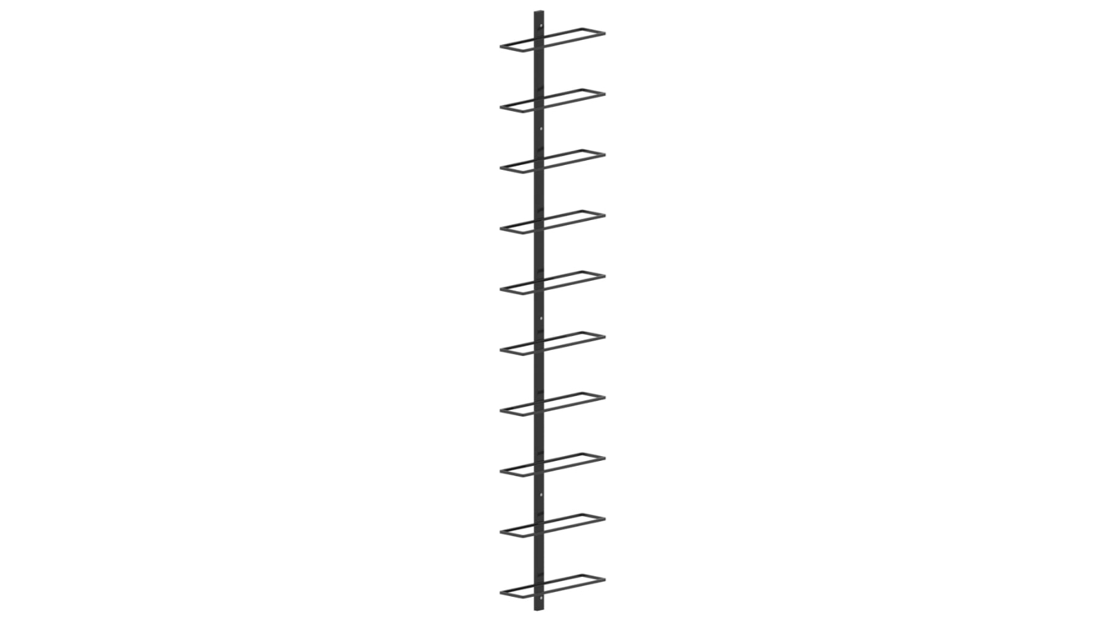 vidaXL Black Metal Wall-Mounted Wine Rack for 10 Bottle