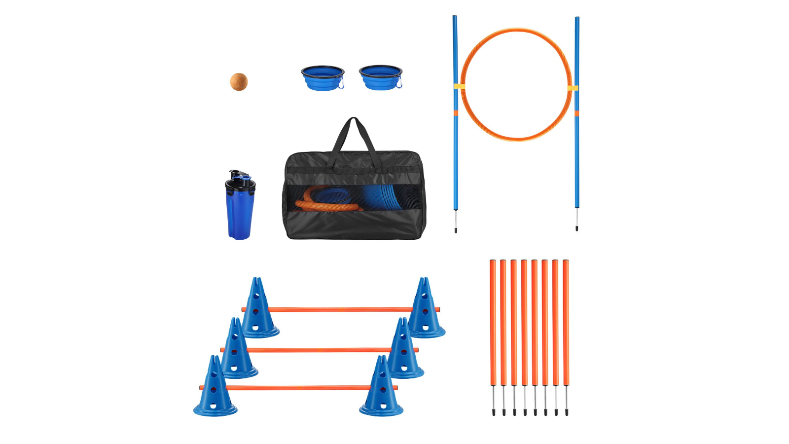 Pet Scene Set of 7 Dog Agility Equipment Training Course