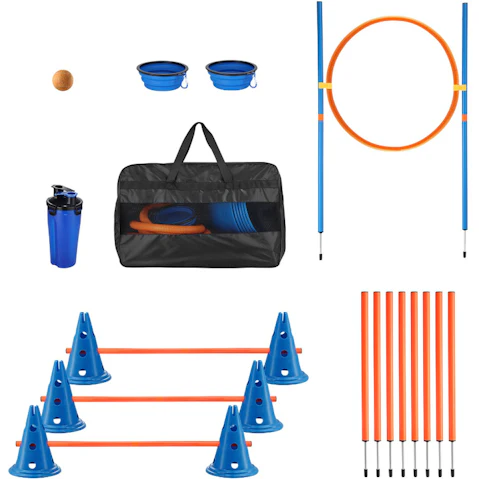 Pet Scene Set of 7 Dog Agility Equipment Training Course