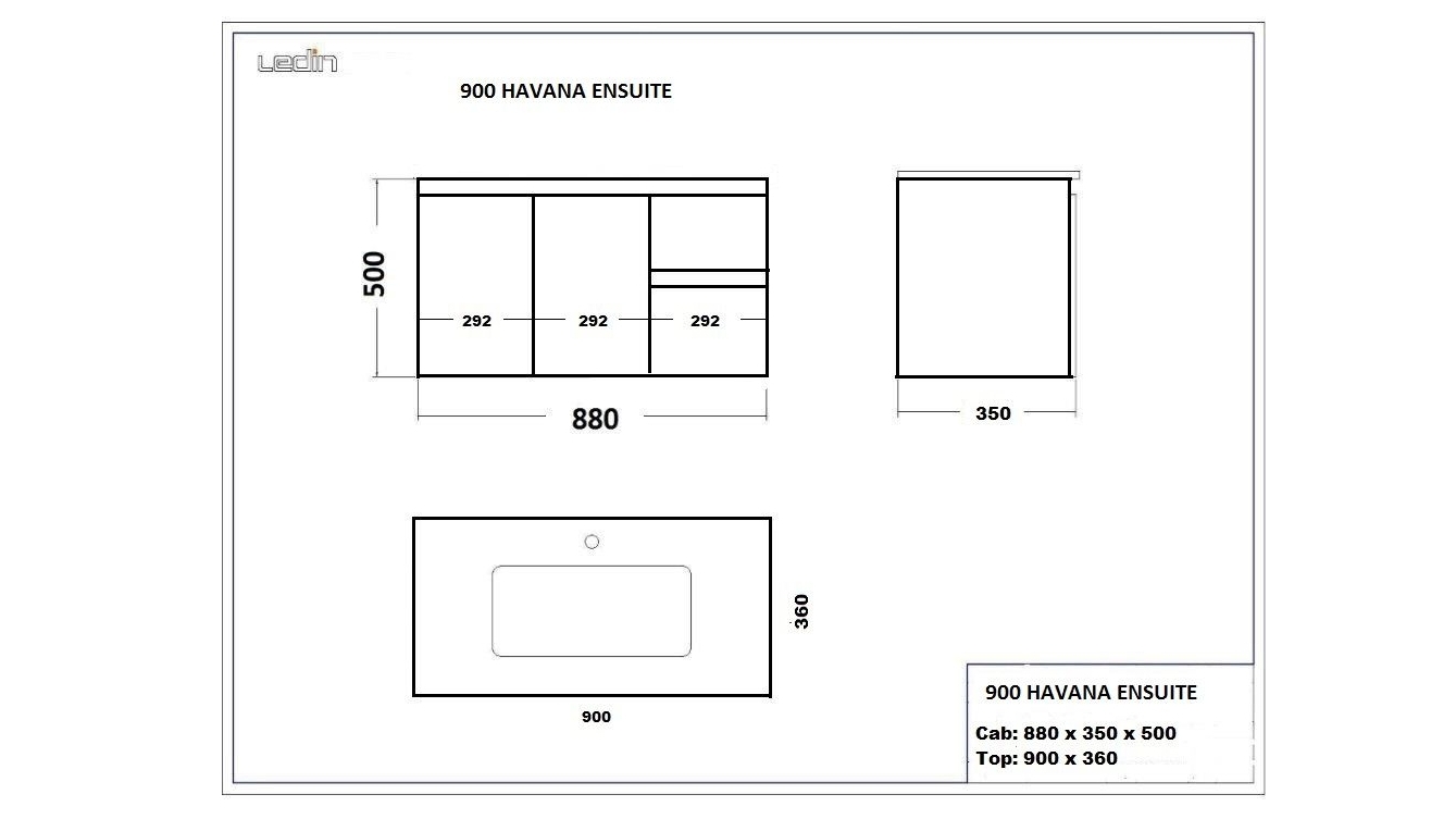 Ledin Havana 900mm En Suite Bathroom Vanity Harvey Norman