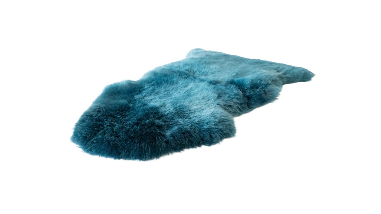Naturally Sheepskins Single Long Wool Rug - Teal