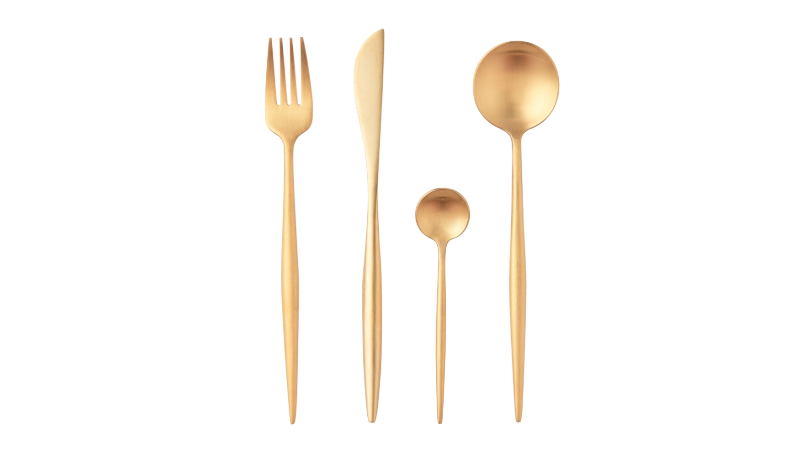 Cadence and Co Matte 24 Piece Cutlery Set - Gold