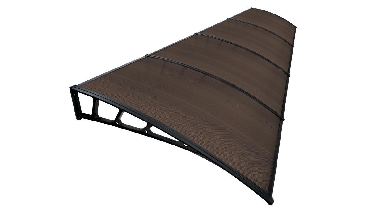 UV Shield Polycarbonate Brown Window Awning Front Door Outdoor Patio House Canopy - 150 x 400cm