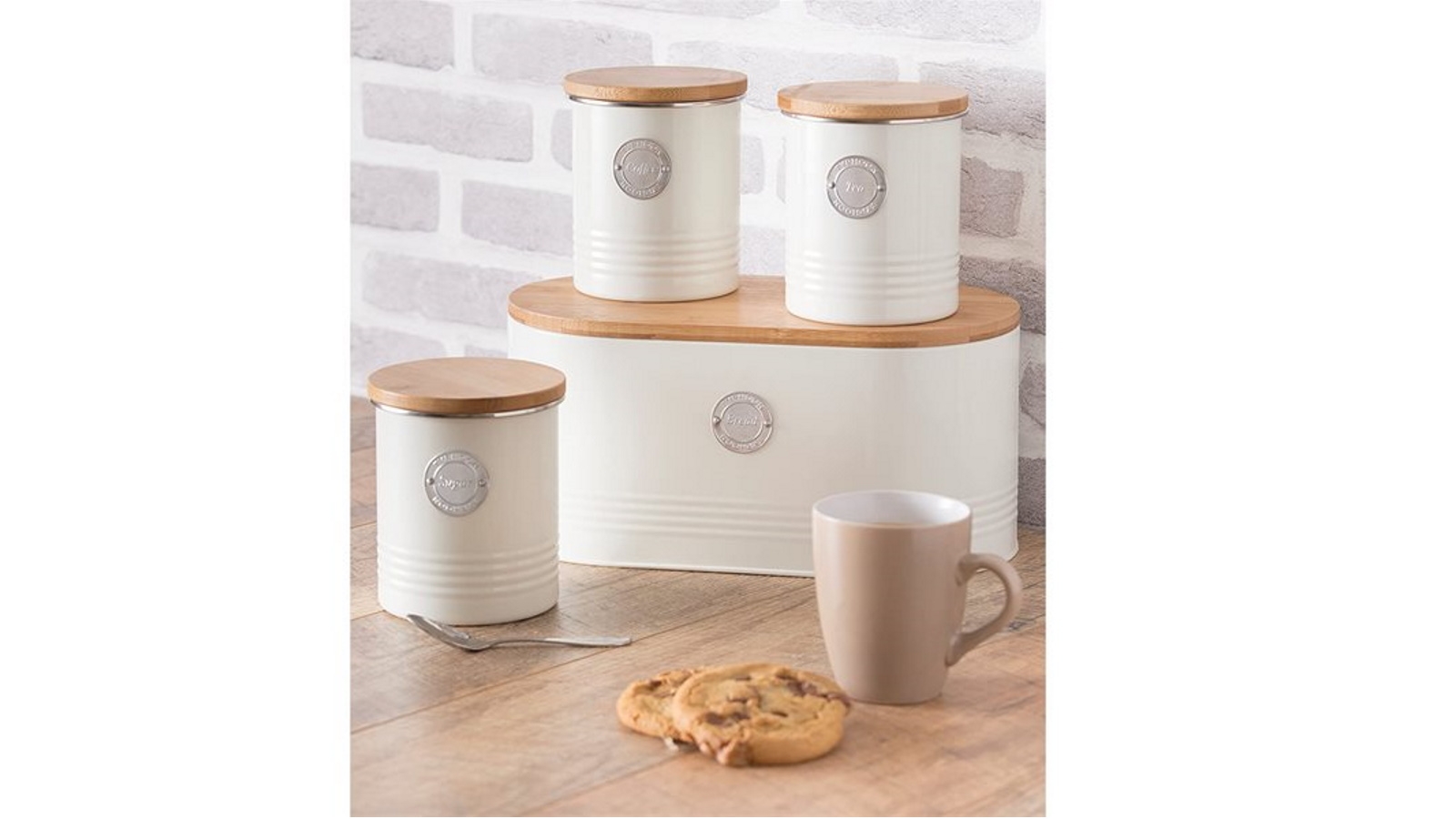Typhoon Living Bread Bin Cream 16 x 33 x 17.5cm Harvey Norman