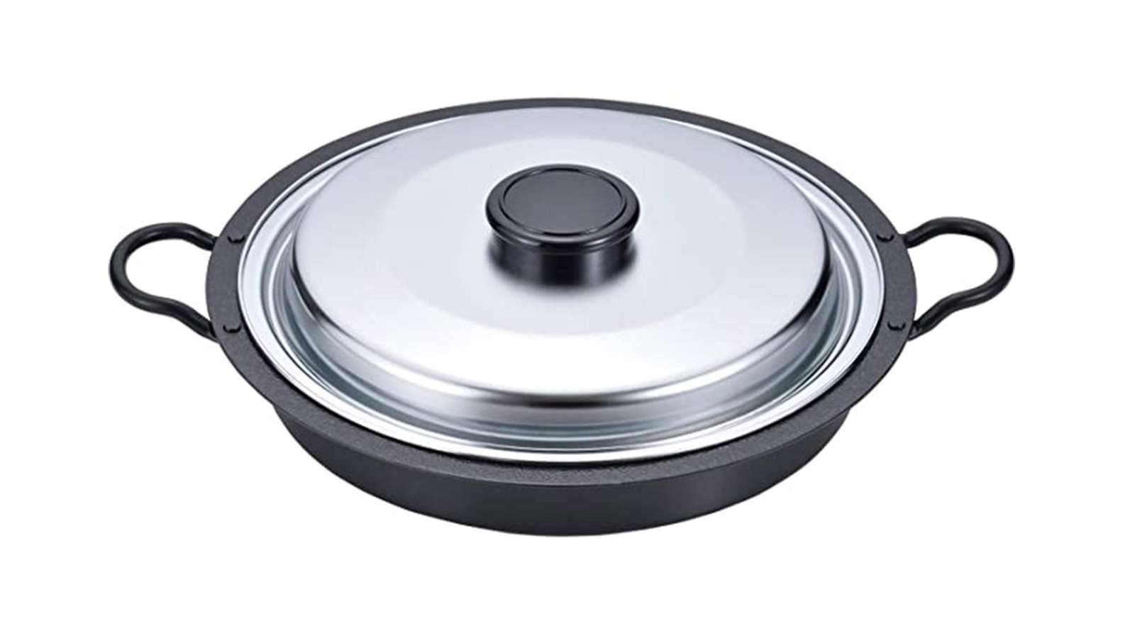 Enzo Dumpling Yakiniku 26cm BBQ Iron Plate with Lid