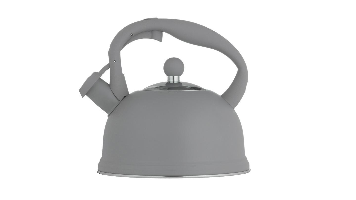 Typhoon Stainless Steel 1.8 Litre Living Whistling Kettle - Grey