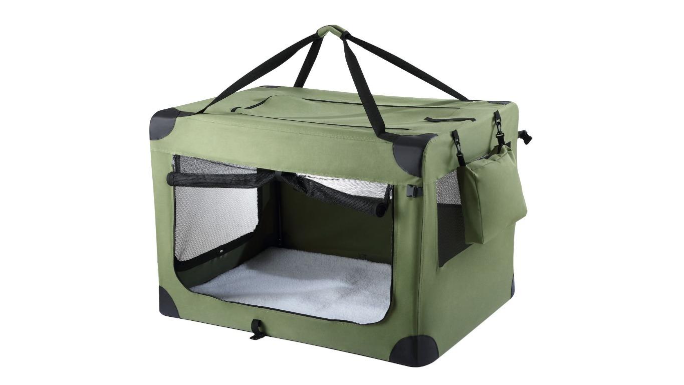 Pet Scene X-X-X-Large Foldable Portable Soft Dog Crate Kennel Pet Cage Cat Travel Carry Bag Puppy Carrier - Green