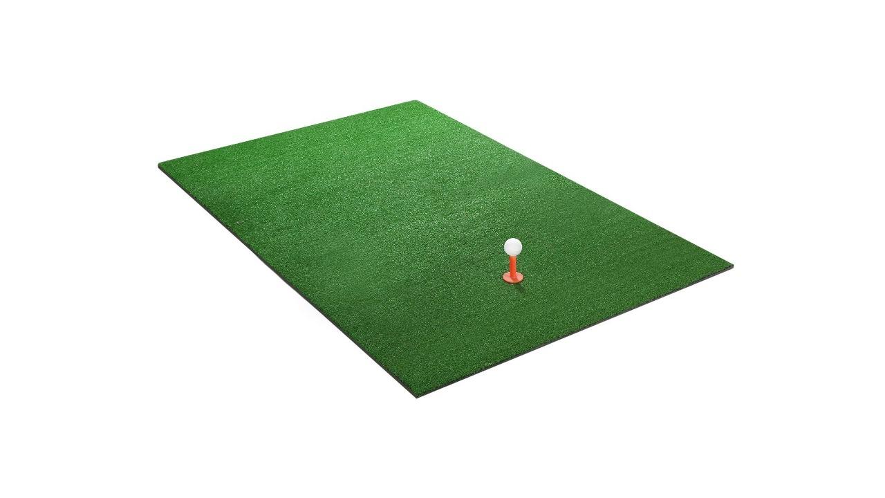 Golf Hitting Matt with Rubber Tee Ball - Green
