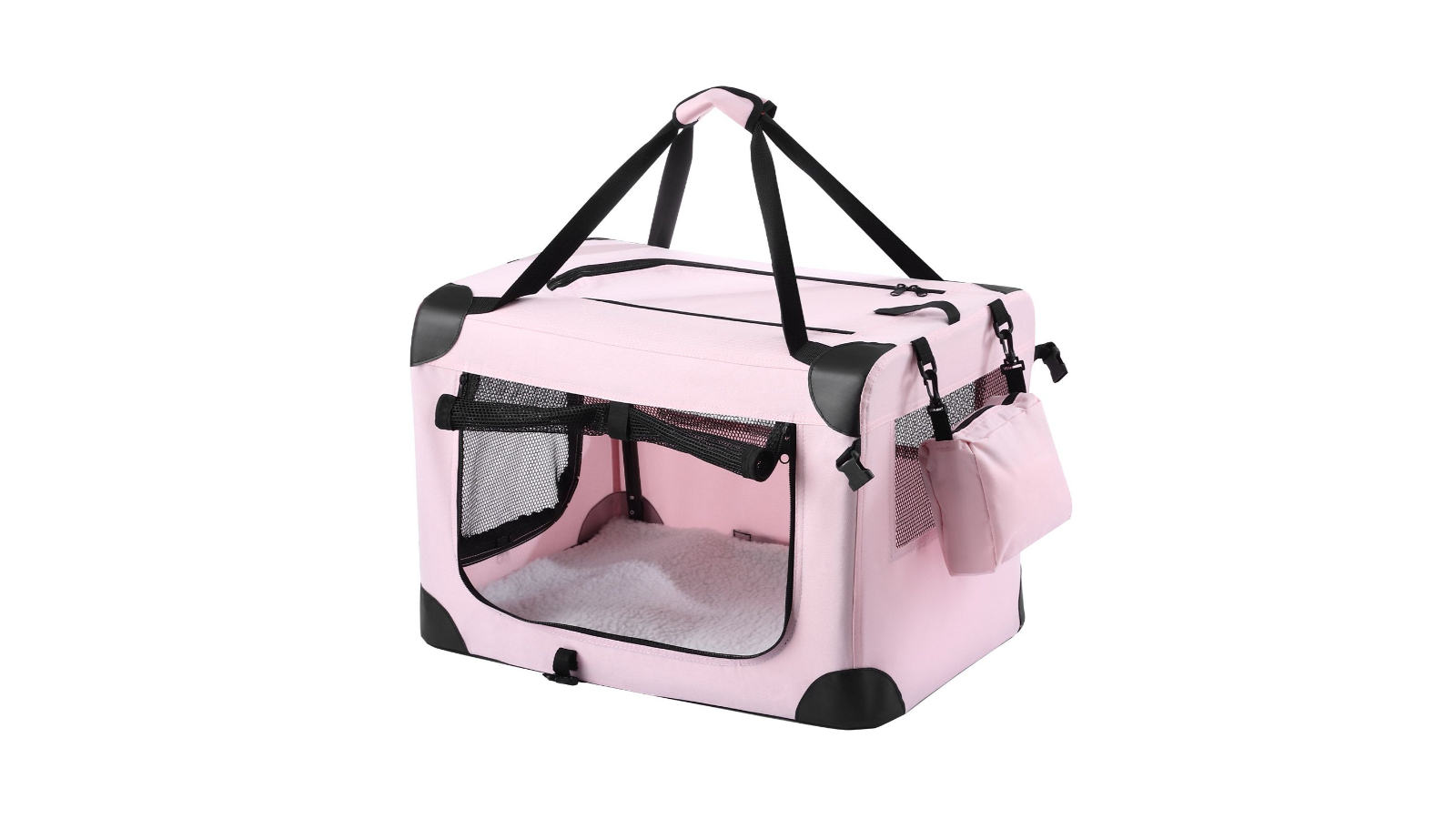 Pet Scene Medium Foldable Portable Soft Dog Crate Kennel Pet Cage Cat Travel Carrier Puppy Carry Bag - Pink