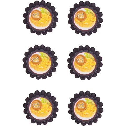 Daily Bake 12cm x 3cm Non-Stick Mini Quiche Pan - Set of 6