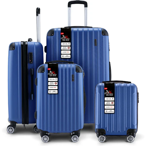 Buon Viaggio 4 Piece Hard Shell Traveller Bag Suitcase Set - Blue