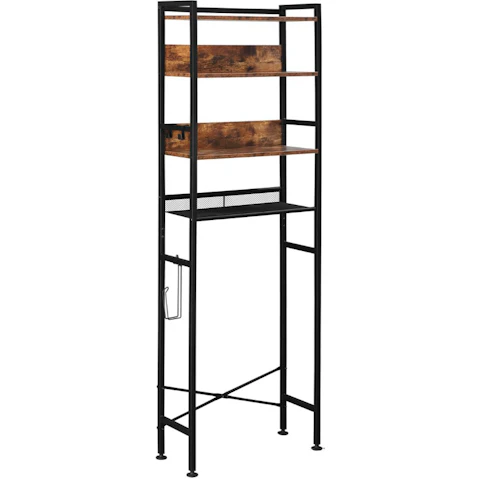 LUXSUITE 4-Tier Free Standing Storage Bathroom Shelf Rack Over Toilet