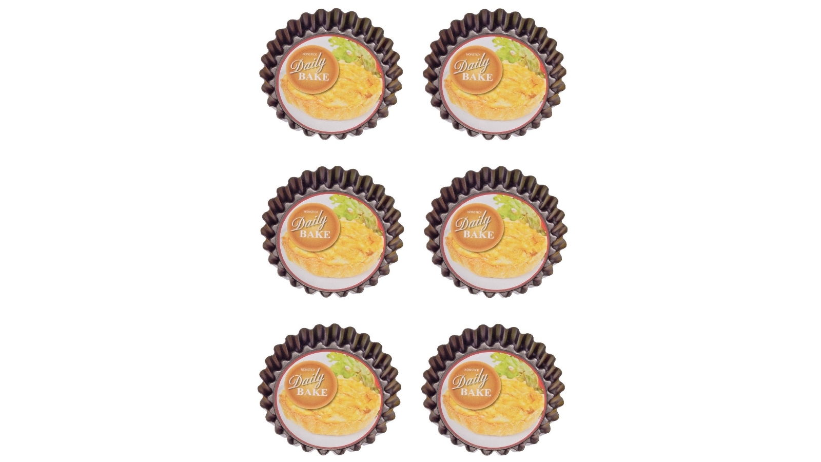 Daily Bake Mini Quiche Pan With Loose Base 10cm x 2cm - Set of 6