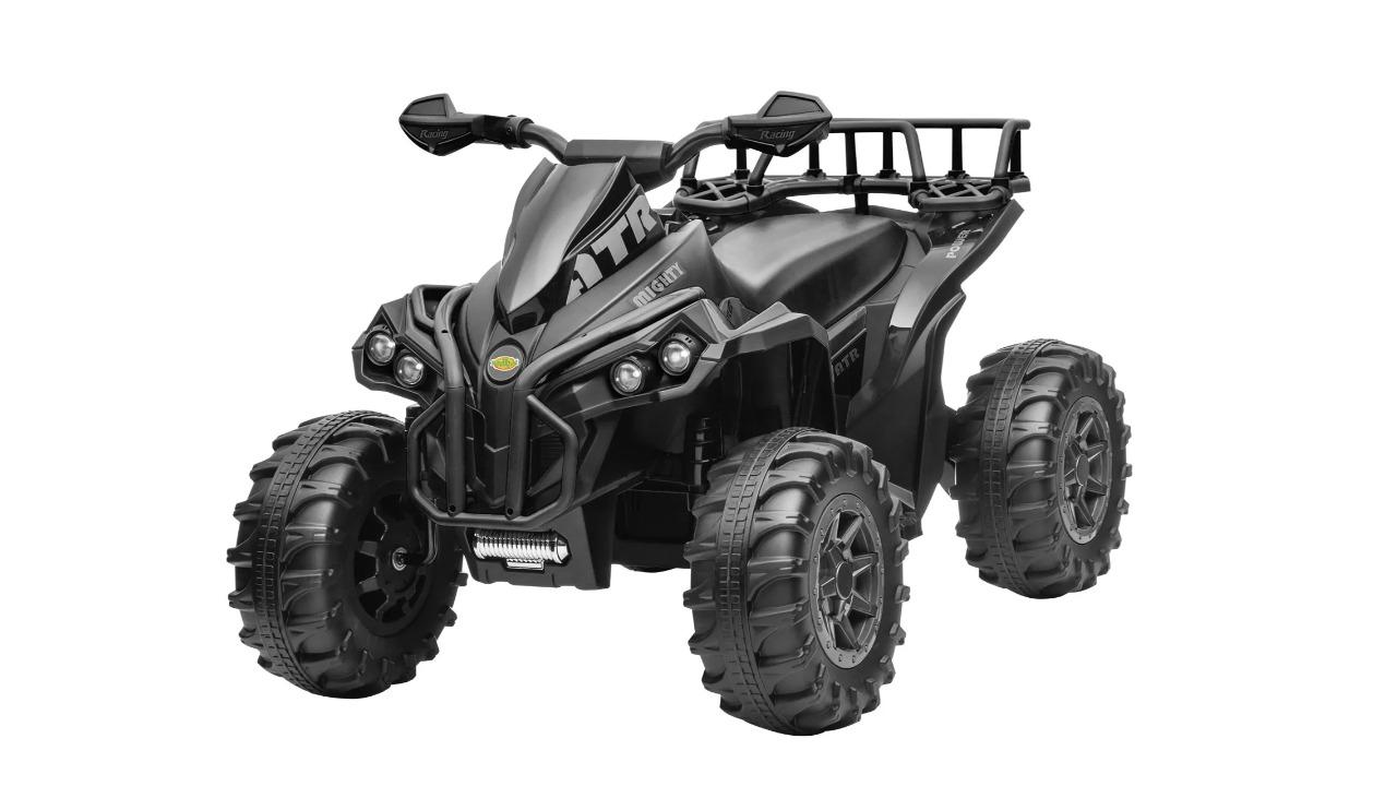 Kidbot Rechargeable Battery MP3 USB LED Electric 4-Wheeler Ride-on ATV Quad Bike 12V - Black