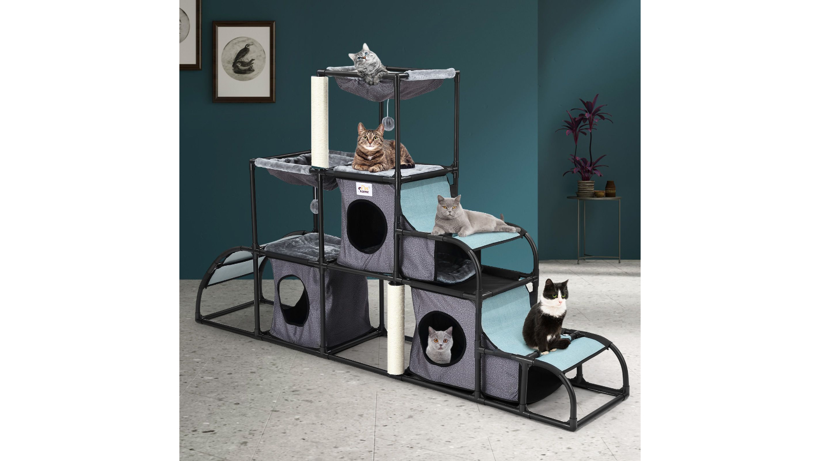 Pet Scene Cat Tree Scratching Post Scratcher Tower Condo Nest Hammock Climbing Harvey Norman