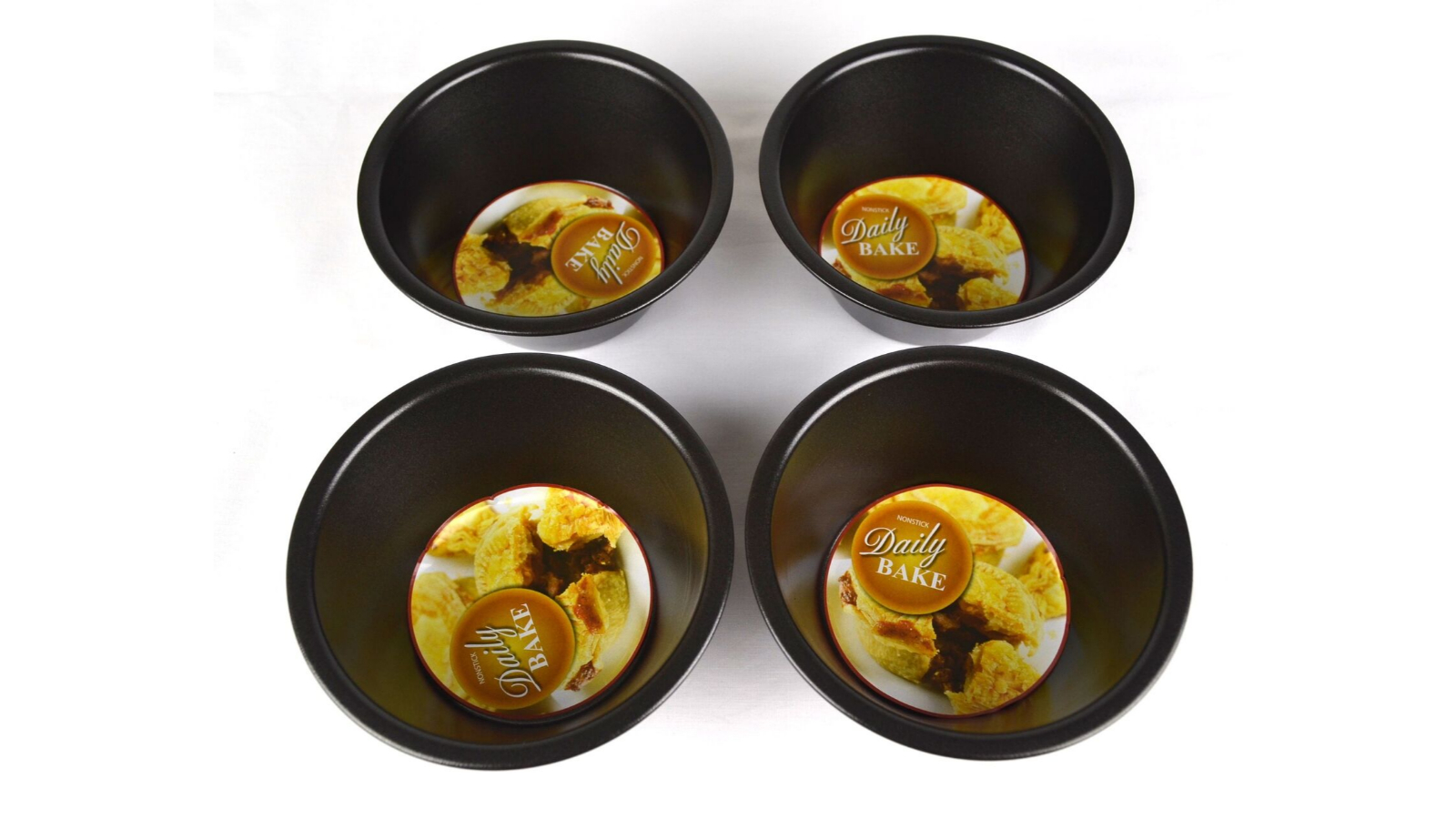 Daily Bake 12 x 5cm Non-Stick Mini Pie Pan - Set of 4