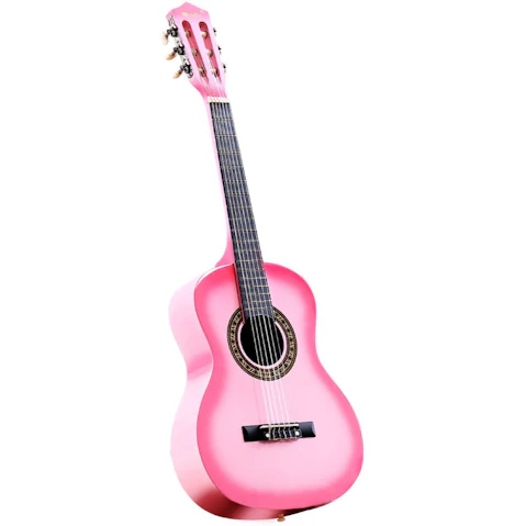 MELODIC 34inch 6 Strings Tuner Cutaway Wooden Kid Acoustic Guitar - Pink