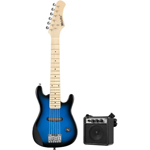 Melodic 30inch Children Kids Electric Musical Instrument Guitar with 5W Amp Pick Gig Bag - Blue
