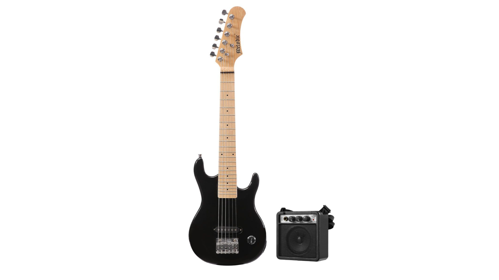 Melodic 30inch Children Kids Electric Musical Instrument Guitar with 5W Amp Pick Gig Bag - Black