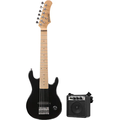 Melodic 30inch Children Kids Electric Musical Instrument Guitar with 5W Amp Pick Gig Bag - Black