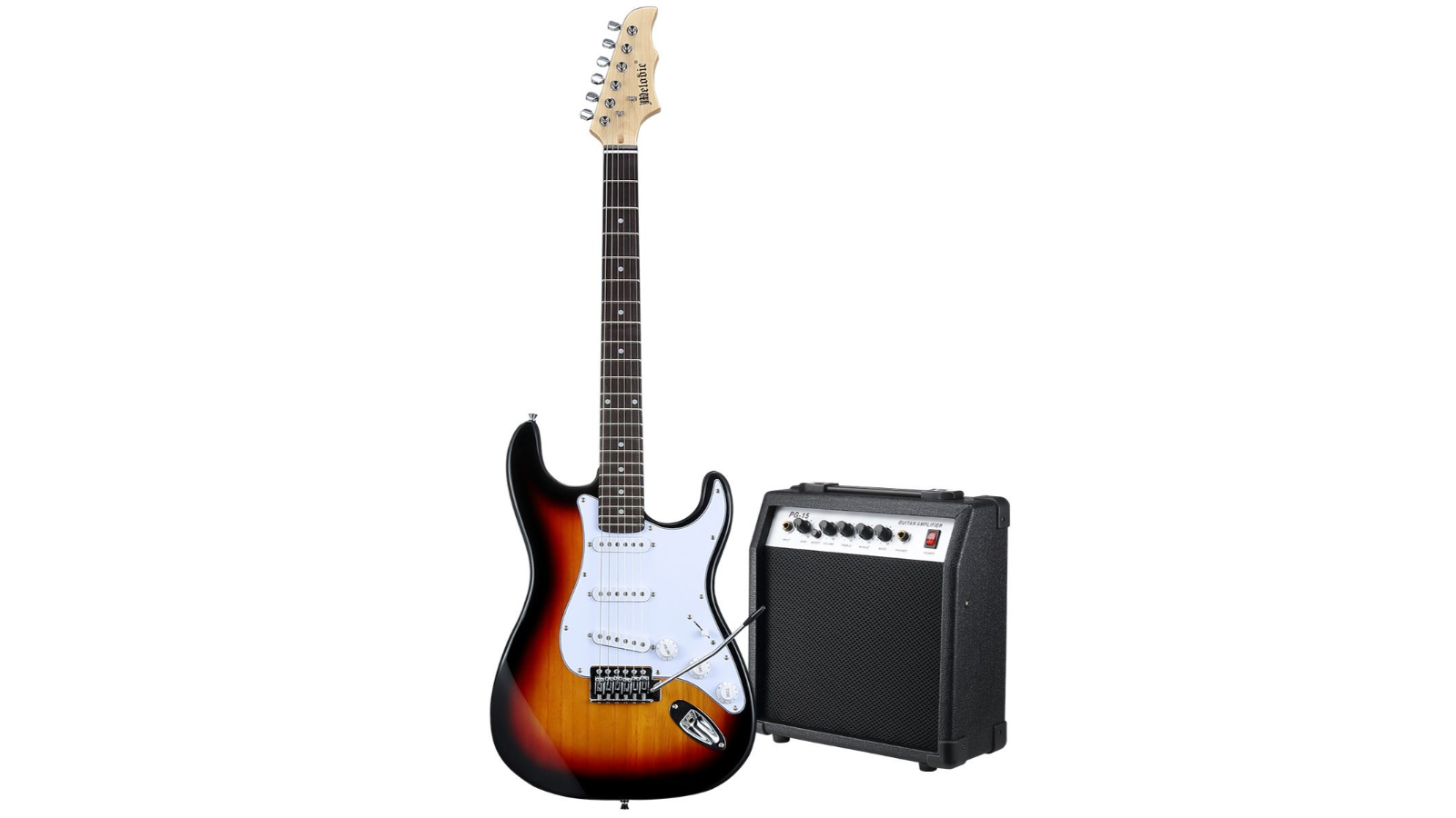 Melodic 39inch Full Size Electric Guitar with 25W Rock Amplifier Guitar Stand Accessory Kit