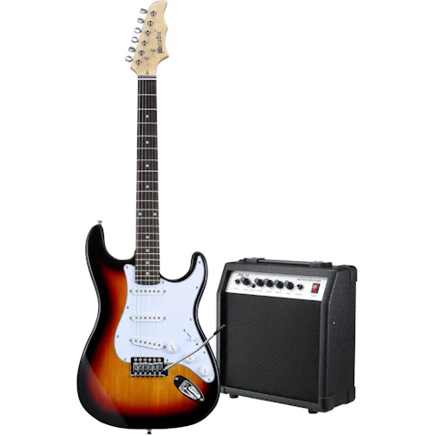Melodic 39inch Full Size Electric Guitar with 25W Rock Amplifier Guitar Stand Accessory Kit