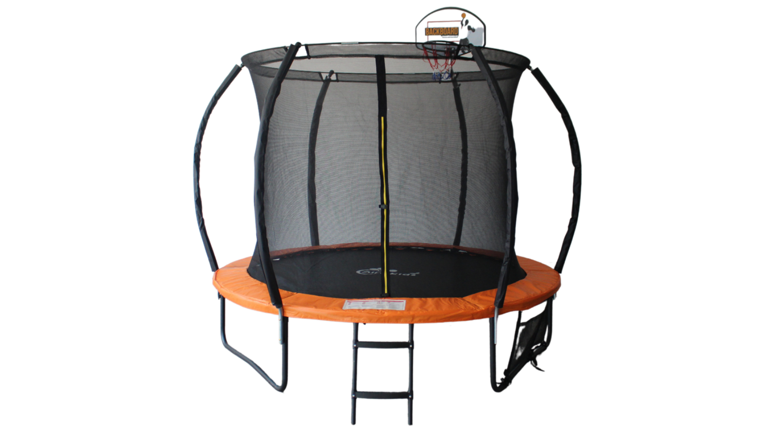 All 4 Kids 8ft Jump Zone Spring Trampoline with Basketball Board